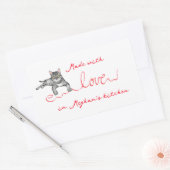 Sticker Rectangulaire Fabriqué avec chat d'amour avec ruban (Enveloppe)