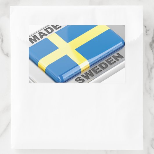 Sticker Rectangulaire Fabriqué en Suède (Sac)