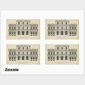 Sticker Rectangulaire Façade de style théâtral de Colen Campbell (Feuille)
