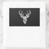 Sticker Rectangulaire Face de cerf en argent sur impression en fibre de  (Sac)