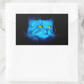 Sticker Rectangulaire Face de chat bleu (Sac)