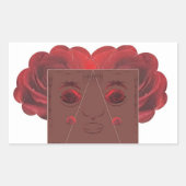 Sticker Rectangulaire Face de roses rouges. (Devant)