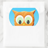 Sticker Rectangulaire Face D'Une Petite Chouette (Sac)