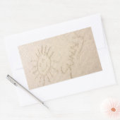 Sticker Rectangulaire Face ensoleillée sur la plage de sable (Enveloppe)