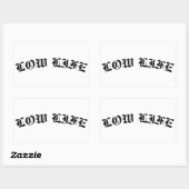 Sticker Rectangulaire Faible vie Moins de vie Vieille école (Feuille)