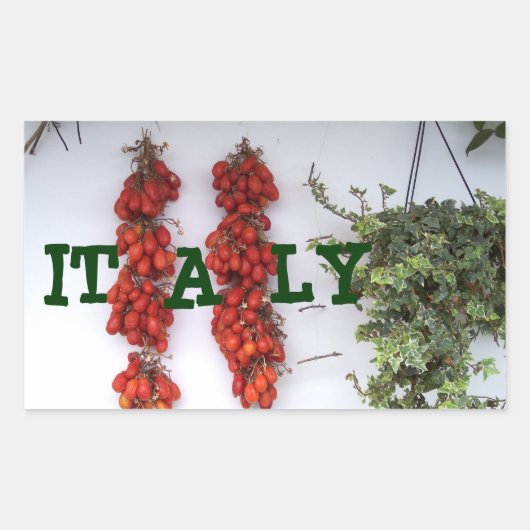 Sticker Rectangulaire Faire des tomates séchées au soleil (Devant)