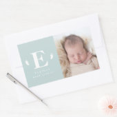 Sticker Rectangulaire faire-part de naissance photo monogramme des pieds (Enveloppe)