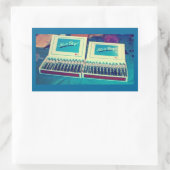 Sticker Rectangulaire Faire-part vintage bébé Cigar (Sac)