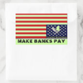 Sticker Rectangulaire Faire payer les banques (Sac)