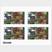 Sticker Rectangulaire Fairy House Garden Chat (Feuille)