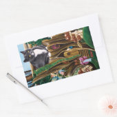 Sticker Rectangulaire Fairy House Garden Chat (Enveloppe)