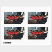 Sticker Rectangulaire Fairy Red Dragon Imaginaire printemps (Feuille)