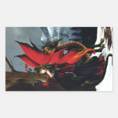 Sticker Rectangulaire Fairy Red Dragon Imaginaire printemps (Devant)