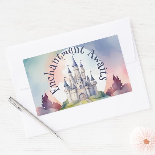 Sticker Rectangulaire Fairy Tale Castle Party (Enveloppe)
