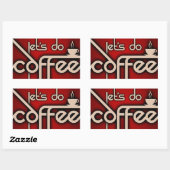 Sticker Rectangulaire faisons la date du café (Feuille)