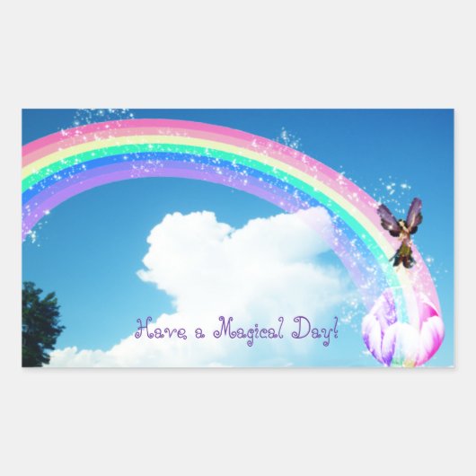 Sticker Rectangulaire Faisons un arc en ciel (Devant)