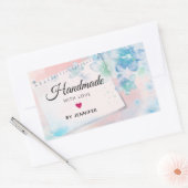 Sticker Rectangulaire fait à la main avec Love Pretty Blue Flowers sur r (Enveloppe)