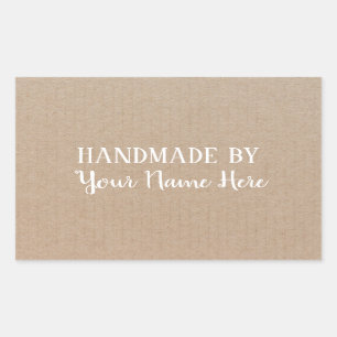 Sticker Rectangulaire Fait À La Main Par Cadeau Rustique Artisanat Vinta