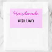 Sticker Rectangulaire Fait main avec amour (Sac)