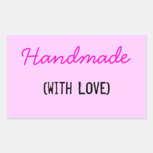 Sticker Rectangulaire Fait main avec amour