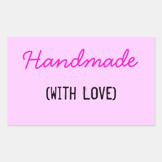 Sticker Rectangulaire Fait main avec amour (Devant)