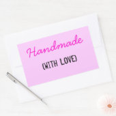 Sticker Rectangulaire Fait main avec amour (Enveloppe)