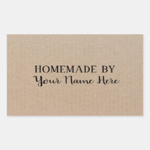 Sticker Rectangulaire Fait maison par le métier de cru de gâteau de