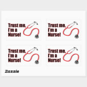 Sticker Rectangulaire Faites-moi confiance Je suis une infirmière drôle  (Feuille)