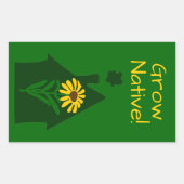 Sticker Rectangulaire Faites pousser les plantes indigènes ! (Devant)