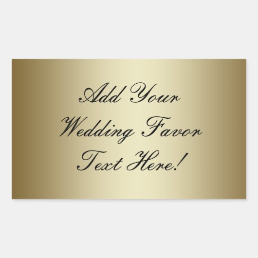 Sticker Rectangulaire Faites votre propre Gold Wedding Favoriser (Devant)