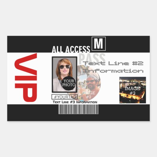Sticker Rectangulaire Faites votre propre VIP Pass 8 façons de personnal (Devant)
