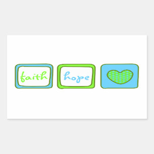 Sticker Rectangulaire Faith Hope Love Heart 1 Corinthiens 13:13