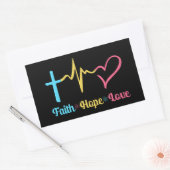 Sticker Rectangulaire Faith Hope Love Hearts (Enveloppe)