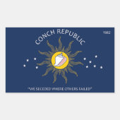Sticker Rectangulaire FAKES Authentic Conch Republic (Devant)