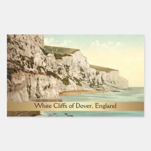 Sticker Rectangulaire Falaises blanches de Dover, Kent, Angleterre (Devant)