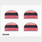 Sticker Rectangulaire Falls Lake North Carolina Red Sunrise (Feuille)