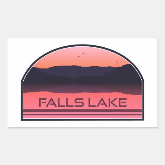 Sticker Rectangulaire Falls Lake North Carolina Red Sunrise (Devant)