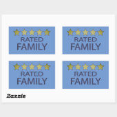 Sticker Rectangulaire Famille cinq étoiles (Feuille)