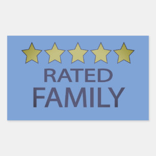 Sticker Rectangulaire Famille cinq étoiles