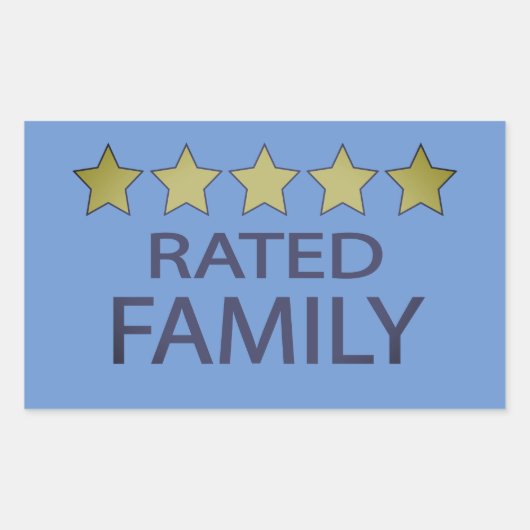 Sticker Rectangulaire Famille cinq étoiles (Devant)