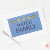 Sticker Rectangulaire Famille cinq étoiles (Enveloppe)