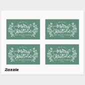 Sticker Rectangulaire Famille de calligraphie verte (Feuille)