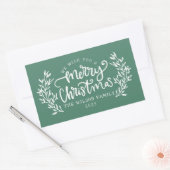 Sticker Rectangulaire Famille de calligraphie verte (Enveloppe)