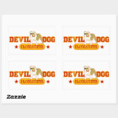 Sticker Rectangulaire Famille de chiens diables (Feuille)