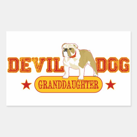 Sticker Rectangulaire Famille de chiens diables (Devant)