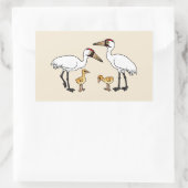 Sticker Rectangulaire Famille de grues blanches (Sac)