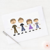Sticker Rectangulaire Famille de la figure Stick (Enveloppe)