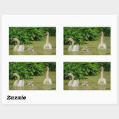Sticker Rectangulaire Famille Swan (Feuille)
