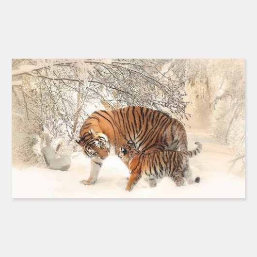 Sticker Rectangulaire Famille Tigers (Devant)