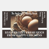 Sticker Rectangulaire Family Farm Oeufs personnalisés dans un Modèle pho (Devant)